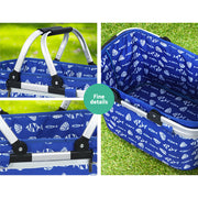 Alfresco Picnic Basket Folding Bag Hamper Food Insulated Storage PICNIC-BAG-CLOTH-BUFS