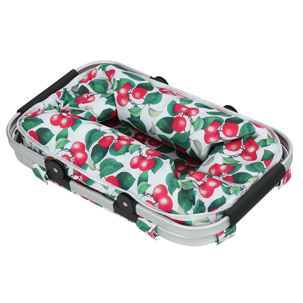 Alfresco Picnic Basket Set Folding Bag Hamper Insulated Food Storage PICNIC-BAG-CLOTH-WHFR