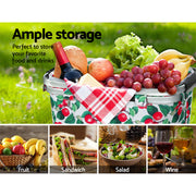 Alfresco Picnic Basket Set Folding Bag Hamper Insulated Food Storage PICNIC-BAG-CLOTH-WHFR