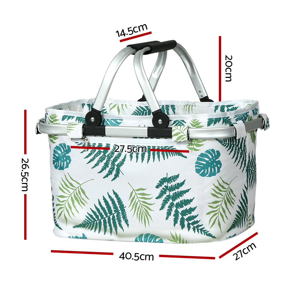 Alfresco Picnic Basket Folding Bag Hamper Insulated Food Storage PICNIC-BAG-CLOTH-WHLE