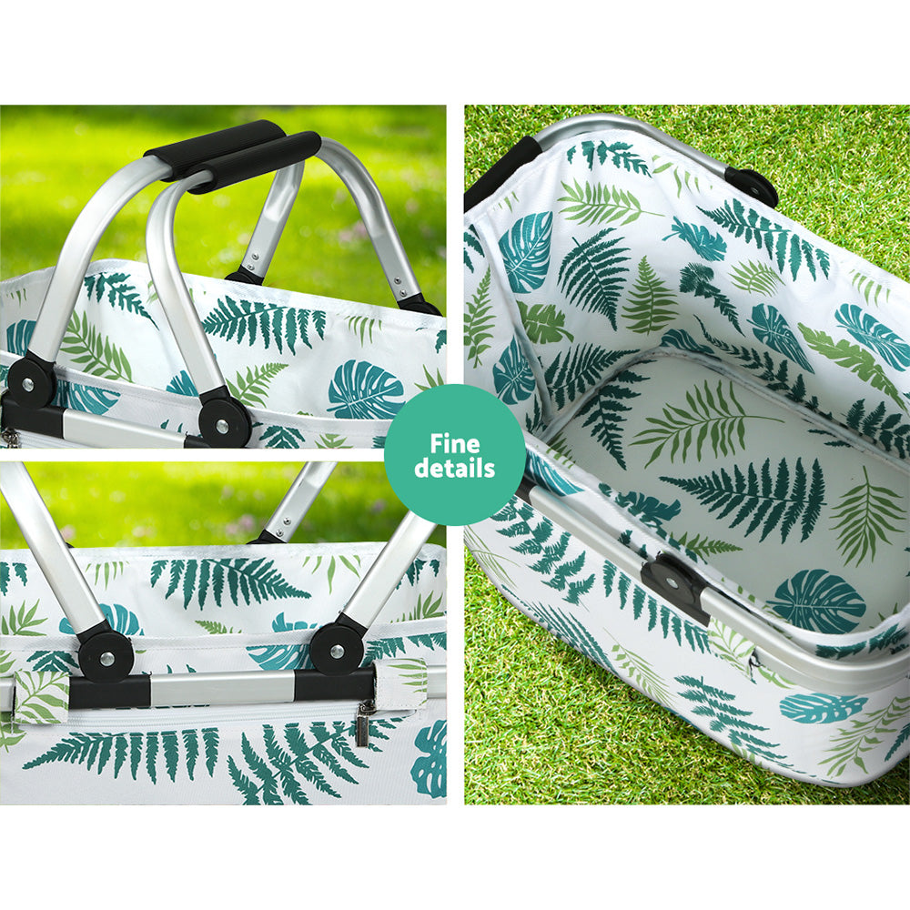 Alfresco Picnic Basket Folding Bag Hamper Insulated Food Storage PICNIC-BAG-CLOTH-WHLE