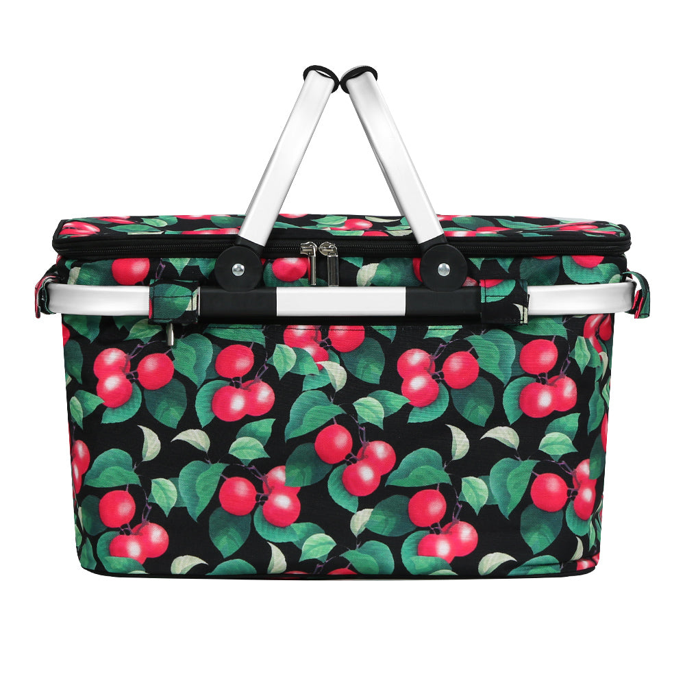 Alfresco Picnic Basket Folding Bag Hamper Insulated Storage Food Cover PICNIC-BAG-COVER-BKFR
