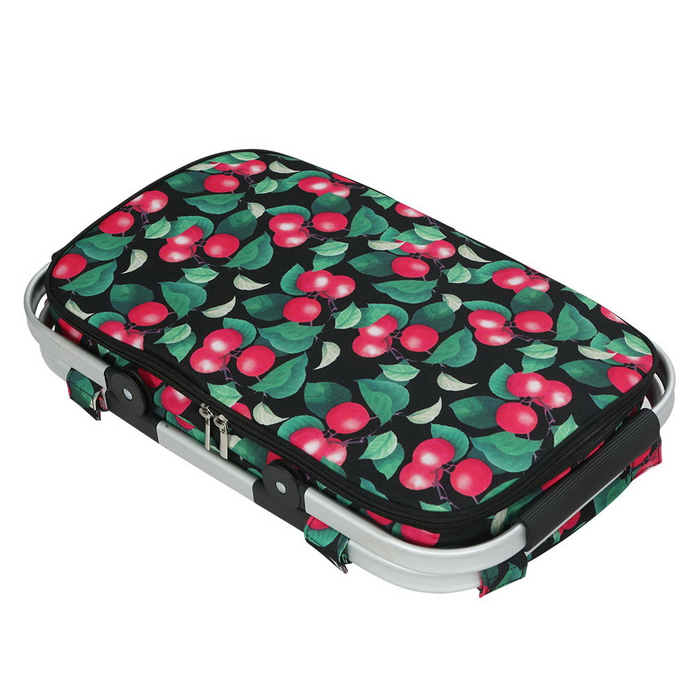 Alfresco Picnic Basket Folding Bag Hamper Insulated Storage Food Cover PICNIC-BAG-COVER-BKFR