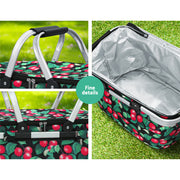 Alfresco Picnic Basket Folding Bag Hamper Insulated Storage Food Cover PICNIC-BAG-COVER-BKFR