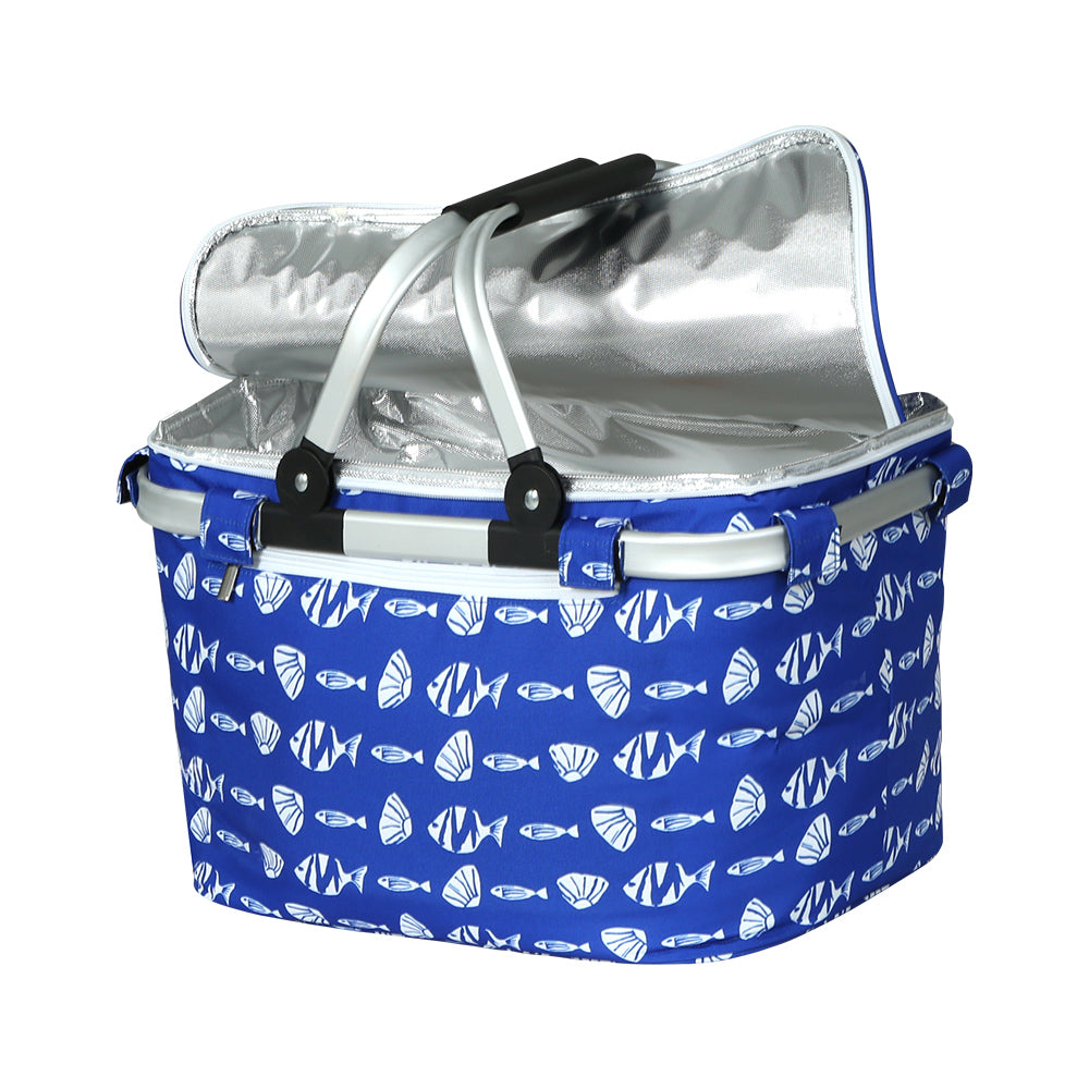 Alfresco Picnic Basket Folding Bag Hamper Food Insulated Cover Storage PICNIC-BAG-COVER-BUFS