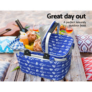 Alfresco Picnic Basket Folding Bag Hamper Food Insulated Cover Storage PICNIC-BAG-COVER-BUFS