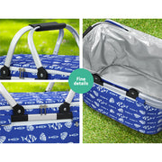 Alfresco Picnic Basket Folding Bag Hamper Food Insulated Cover Storage PICNIC-BAG-COVER-BUFS