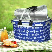 Alfresco Picnic Basket Folding Bag Hamper Food Insulated Cover Storage PICNIC-BAG-COVER-BUFS