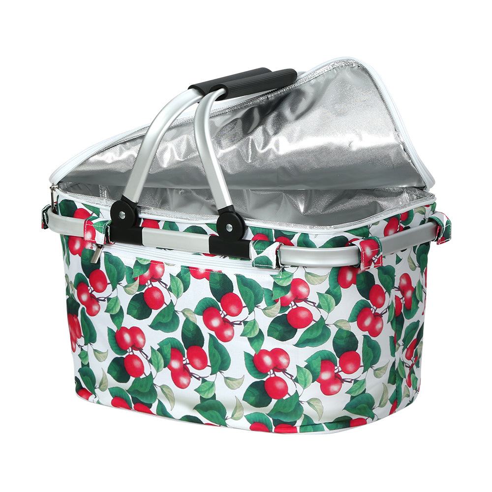 Alfresco Picnic Basket Folding Bag Hamper Insulated Food Cover Storage PICNIC-BAG-COVER-WHFR