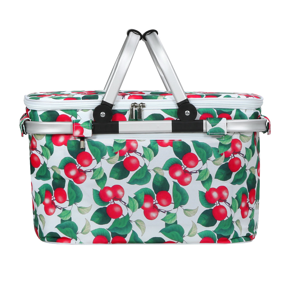 Alfresco Picnic Basket Folding Bag Hamper Insulated Food Cover Storage PICNIC-BAG-COVER-WHFR