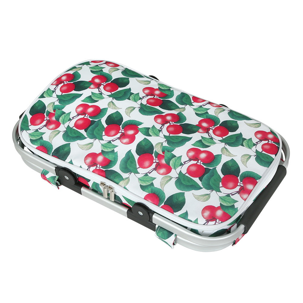 Alfresco Picnic Basket Folding Bag Hamper Insulated Food Cover Storage PICNIC-BAG-COVER-WHFR