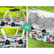 Alfresco Picnic Basket Folding Bag Hamper Insulated Food Cover Storage PICNIC-BAG-COVER-WHFR