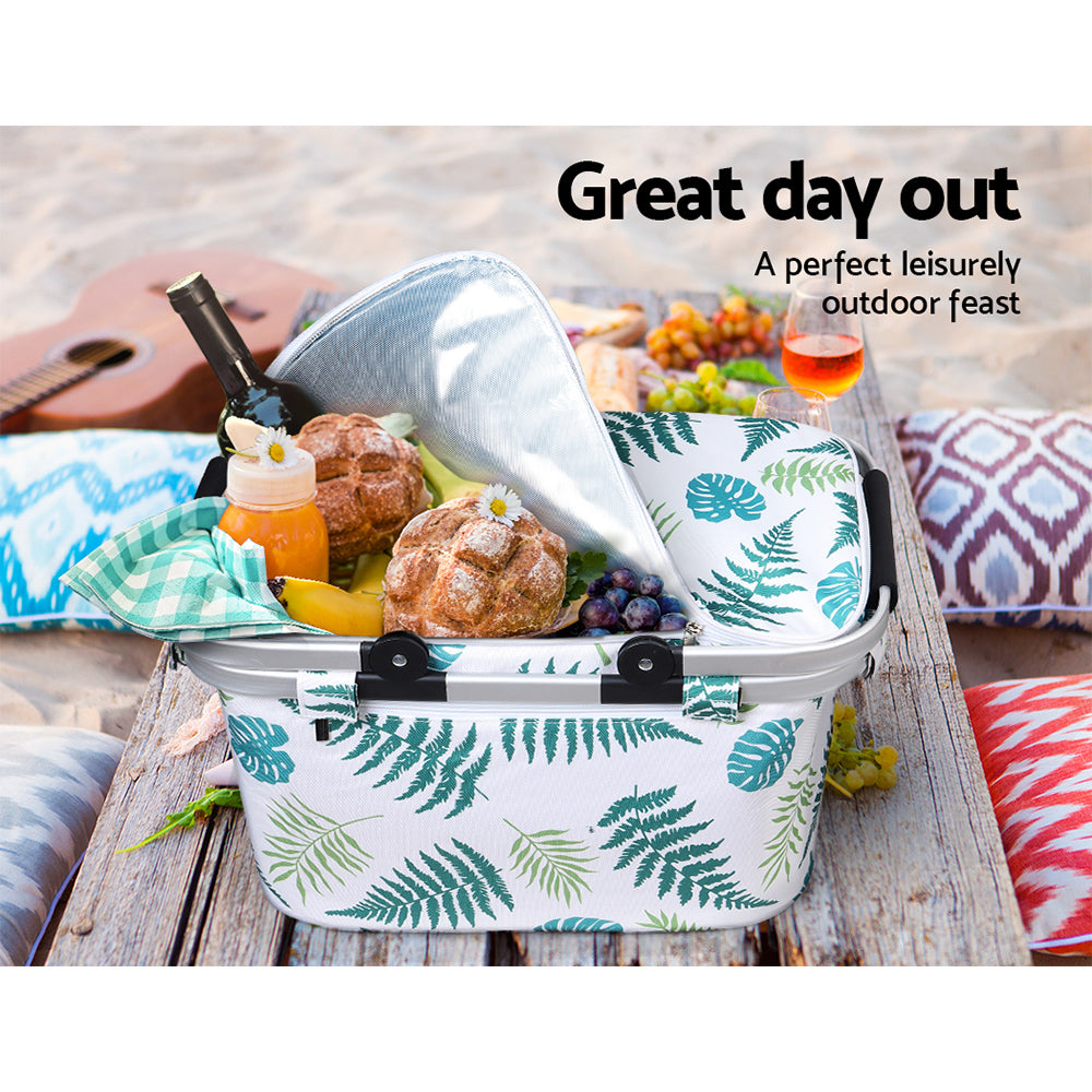 Alfresco Picnic Basket Folding Bag Insulated Hamper Food Cover Storage PICNIC-BAG-COVER-WHLE
