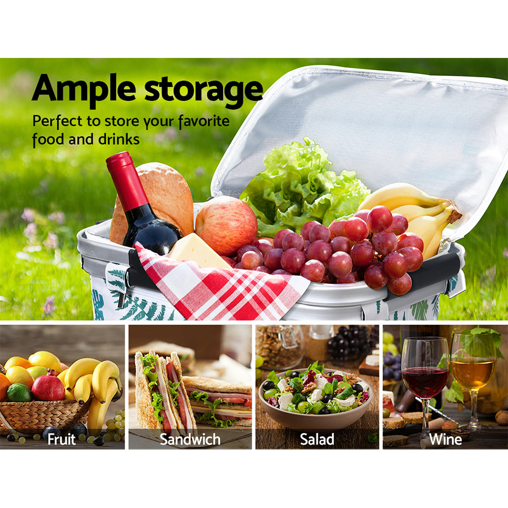 Alfresco Picnic Basket Folding Bag Insulated Hamper Food Cover Storage PICNIC-BAG-COVER-WHLE