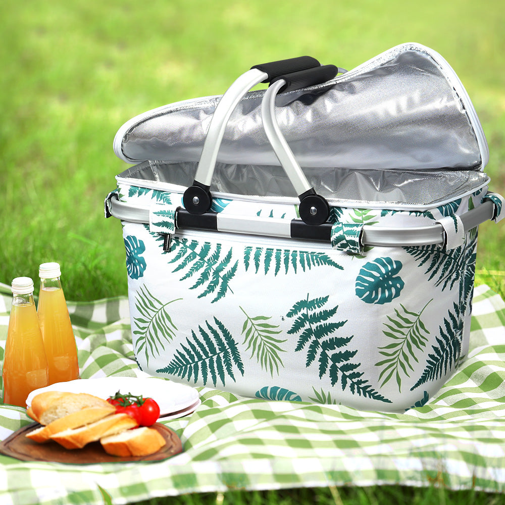Alfresco Picnic Basket Folding Bag Insulated Hamper Food Cover Storage PICNIC-BAG-COVER-WHLE
