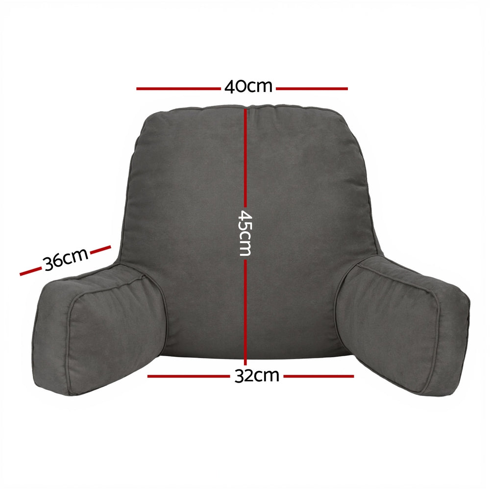Giselle Reading Pillow Back Rest Lumbar Support Cushion Grey PILLOW-BACK-GY