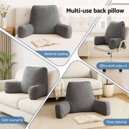 Giselle Reading Pillow Back Rest Lumbar Support Cushion Grey PILLOW-BACK-GY
