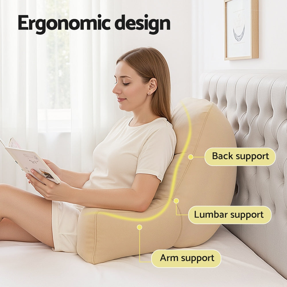 Giselle Reading Pillow Back Rest Lumbar Support Cushion Oatmeal PILLOW-BACK-OAT