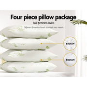 Giselle Bedding 4 Pack Bamboo Pillow Family Hotel PILLOW-BAM-2M2F