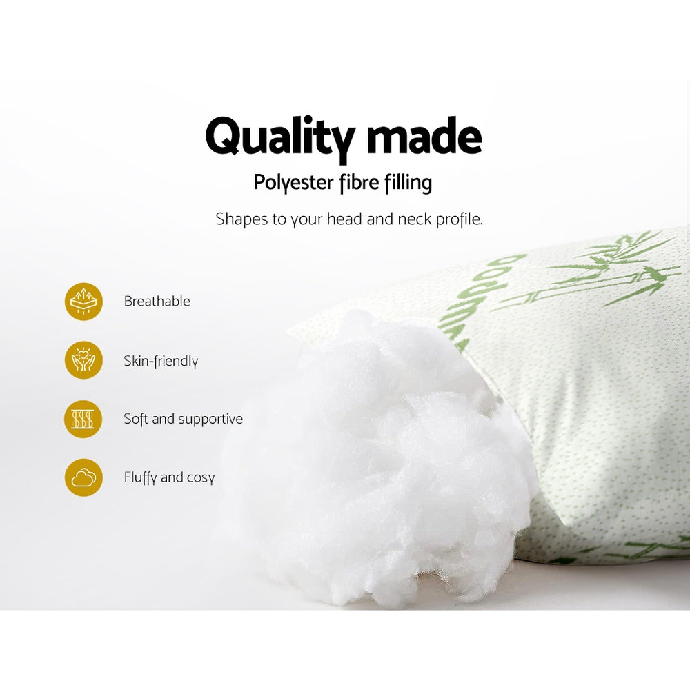 Giselle Bedding 4 Pack Bamboo Pillow Family Hotel PILLOW-BAM-2M2F