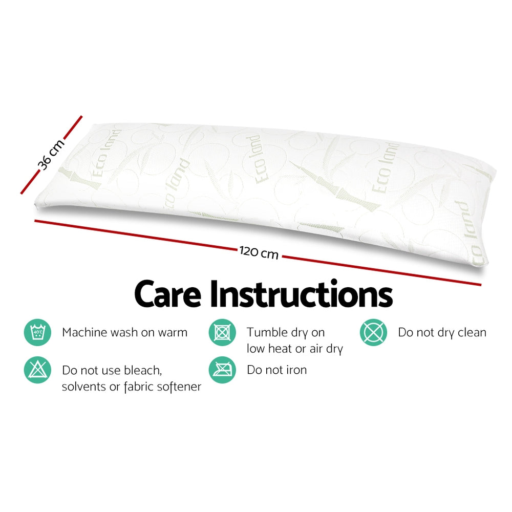 Giselle Bedding Body Support Pillow Bamboo Cover PILLOW-BODY-WH