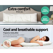 Giselle Bedding Body Support Pillow Bamboo Cover PILLOW-BODY-WH