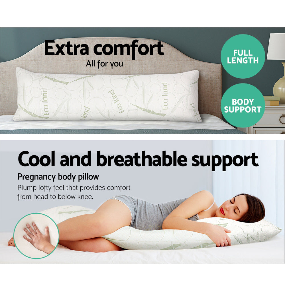 Giselle Bedding Body Support Pillow Bamboo Cover PILLOW-BODY-WH