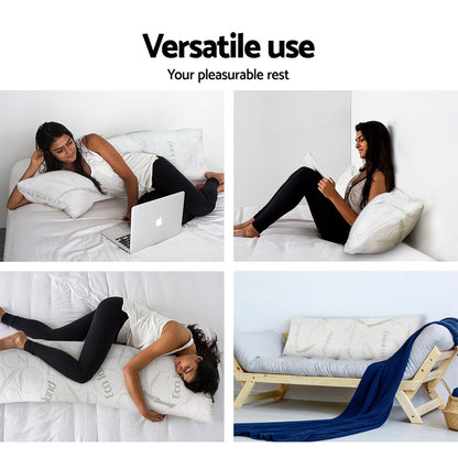Giselle Bedding Body Support Pillow Bamboo Cover PILLOW-BODY-WH