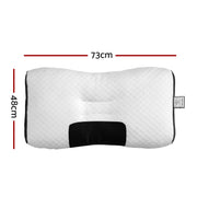 Giselle Bedding Contour Pillow Ergonomic Neck Pillow 48X73CM PILLOW-CON-MICRO-WH
