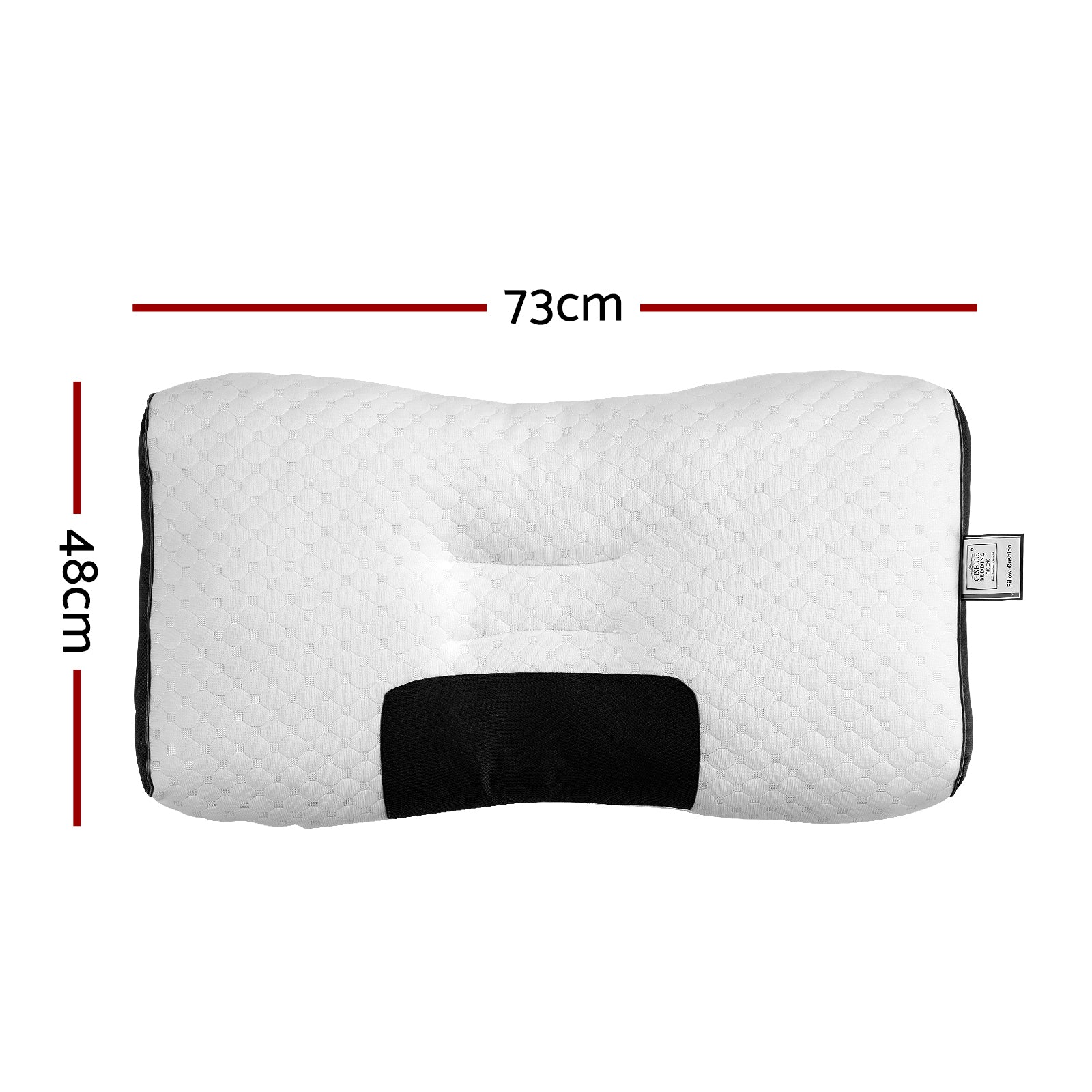 Giselle Bedding Contour Pillow Ergonomic Neck Pillow 48X73CM PILLOW-CON-MICRO-WH