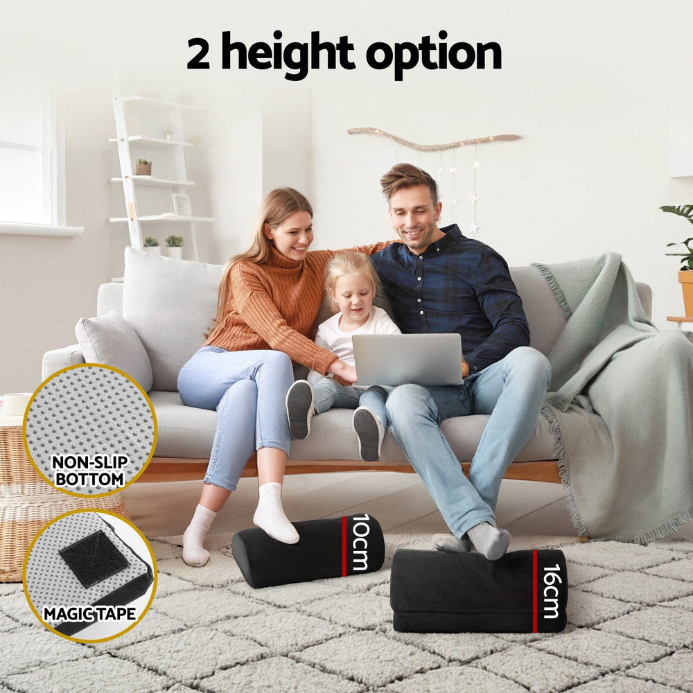 Giselle Memory Foam Footrest Cushion Adjustable Pillow PILLOW-FOOT-AD-BK
