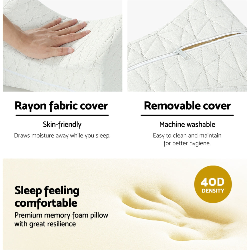 Giselle Bedding Memory Foam Leg Knee Pillow PILLOW-KNEE-WH