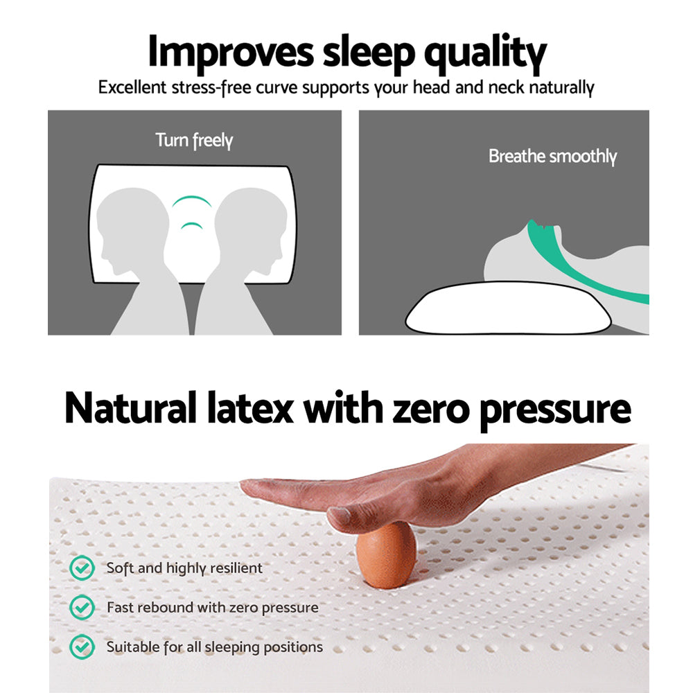 Giselle Bedding Natural Latex Pillow Classic Twin Pack PILLOW-LT-SHED-X2