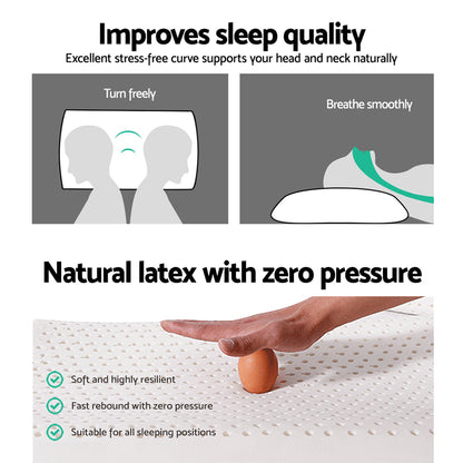 Giselle Bedding Natural Latex Pillow Classic Twin Pack PILLOW-LT-SHED-X2