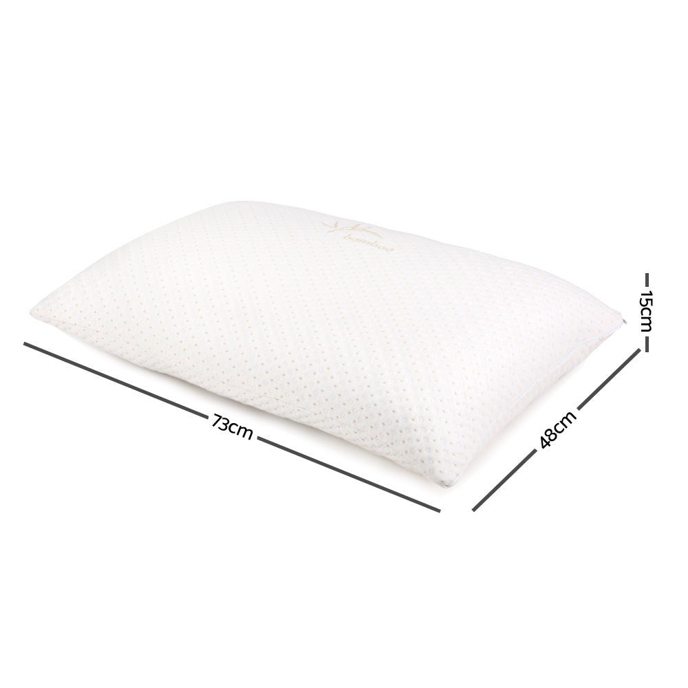 Giselle Bedding Memory Foam Pillow Bamboo Cover Twin Pack PILLOW-MEFO-BAM-S