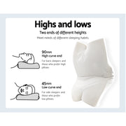 Giselle Memory Foam Pillow Neck Cervical Butterfly Ergonomic Support White PILLOW-MEFO-BTFL-BG