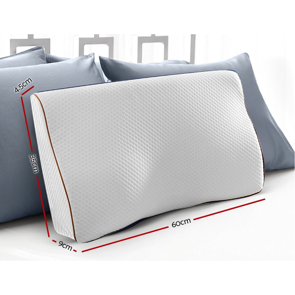 Giselle Memory Foam Pillow Neck Cervical Butterfly Ergonomic Support Grey PILLOW-MEFO-BTFL-GY