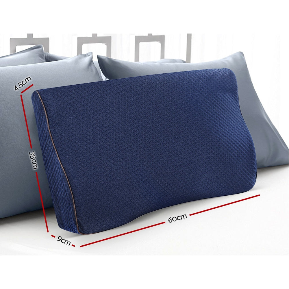 Giselle Memory Foam Pillow Neck Cervical Butterfly Ergonomic Support Navy PILLOW-MEFO-BTFL-NY