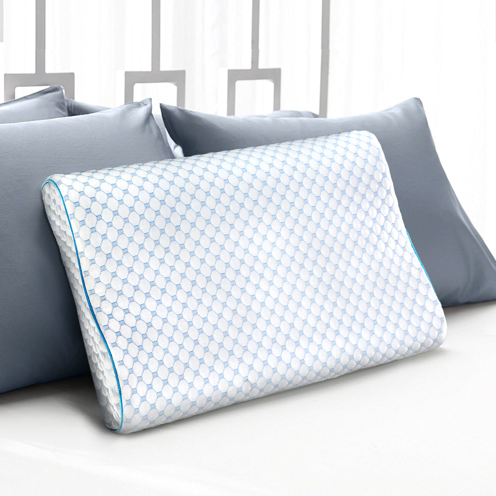 Giselle Bedding Memory Foam Contour Pillow Cool Gel PILLOW-MEFO-COOL-WH