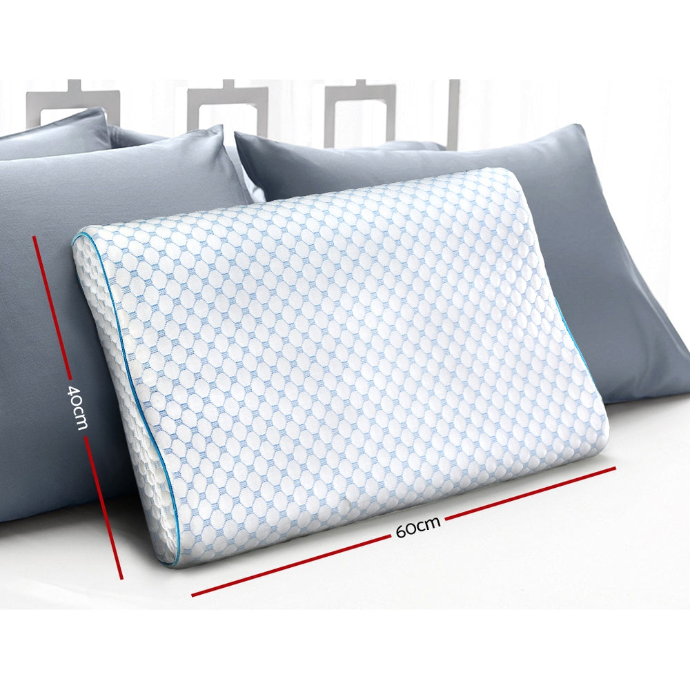 Giselle Bedding Memory Foam Contour Pillow Cool Gel PILLOW-MEFO-COOL-WH