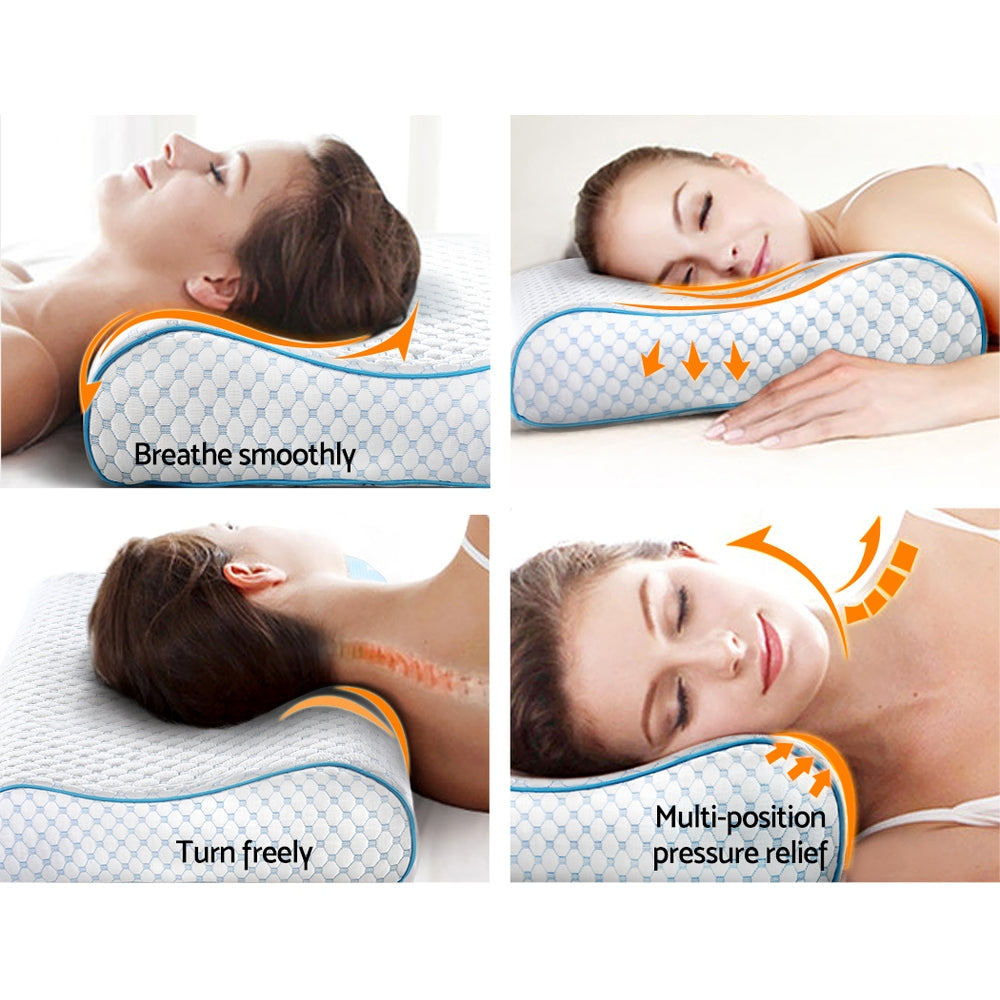 Giselle Bedding Memory Foam Contour Pillow Cool Gel PILLOW-MEFO-COOL-WH