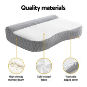 Giselle Contour Pillow Memory Foam PILLOW-MEFO-EG-GY-WH