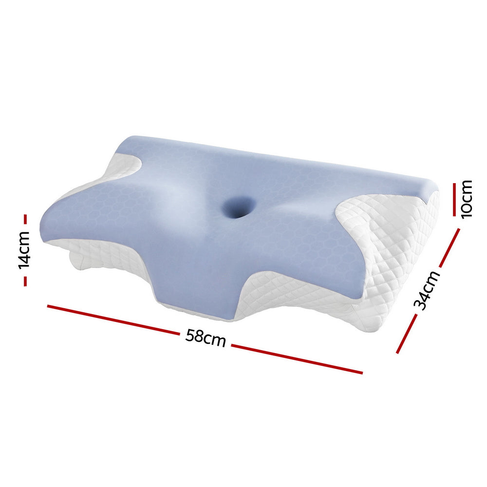 Giselle Bedding Memory Foam Pillow Ergonomic Contour PILLOW-MEFO-ERG-WH