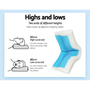 Giselle Cervical Pillow Memory Foam Contour Pillow Neck Support Cool Gel PILLOW-MEFO-GEL-BTFL