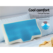 Giselle Cervical Pillow Memory Foam Contour Pillow Neck Support Cool Gel PILLOW-MEFO-GEL-BTFL