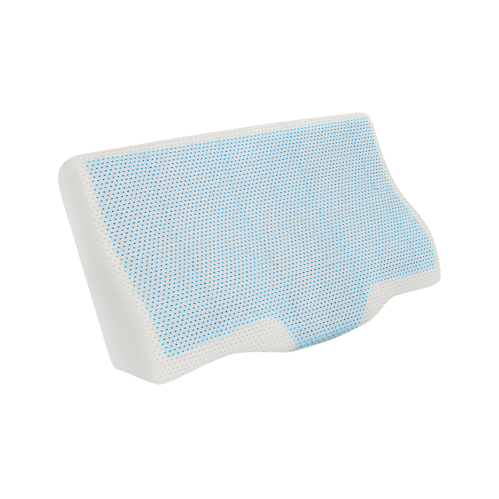 Giselle Cervical Pillow Memory Foam Contour Pillow Neck Support Cool Gel PILLOW-MEFO-GEL-BTFL