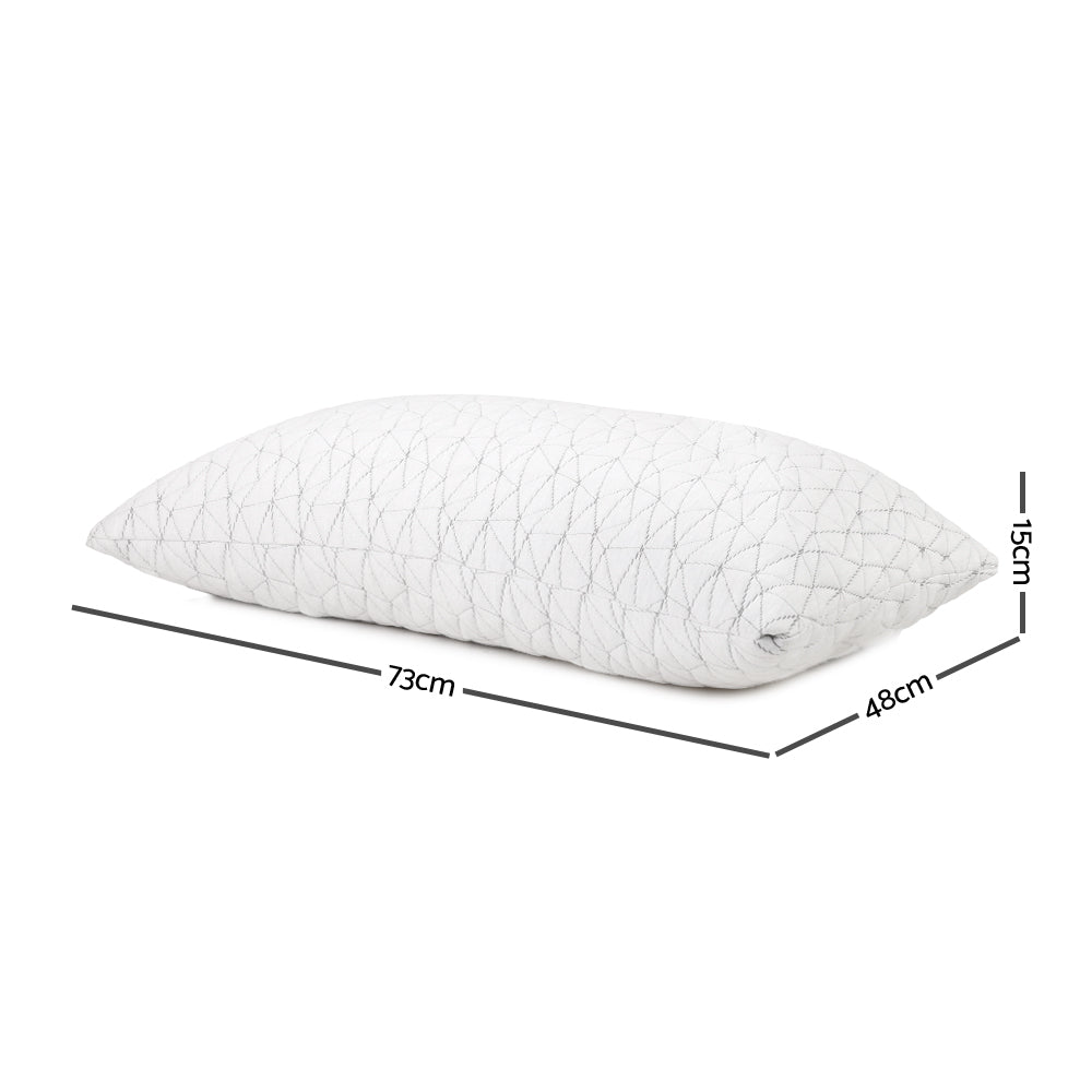 Giselle Bedding Memory Foam Pillow Single Size Twin Pack PILLOW-MEFO-RAYON-S