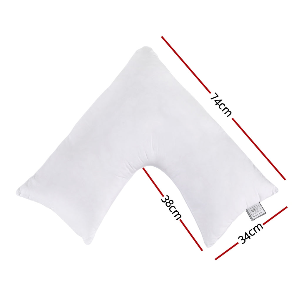 Giselle V Shape Pillow Boomerang Nursing Body Cushion PILLOW-MICRO-V-WH