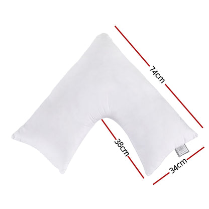 Giselle V Shape Pillow Boomerang Nursing Body Cushion PILLOW-MICRO-V-WH