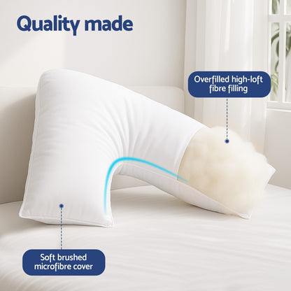 Giselle V Shape Pillow Boomerang Nursing Body Cushion PILLOW-MICRO-V-WH